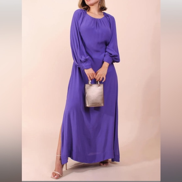 FARM Rio Purple Long Dress Size M - Picture 4 of 12